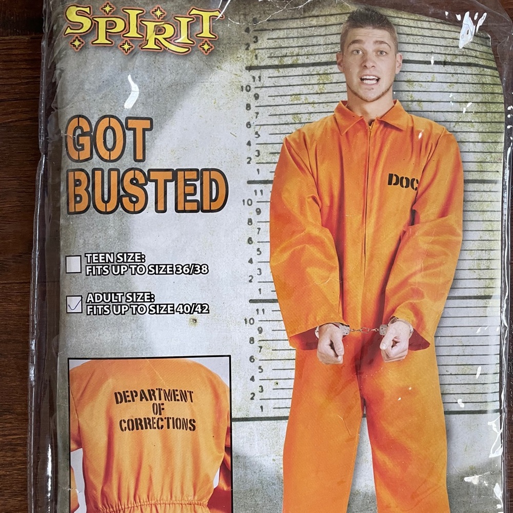 Adult Got Busted Orange jumpsuit